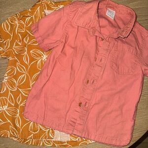 Stylish Kids' Pink and Orange Button Down Shirts